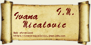 Ivana Mićalović vizit kartica